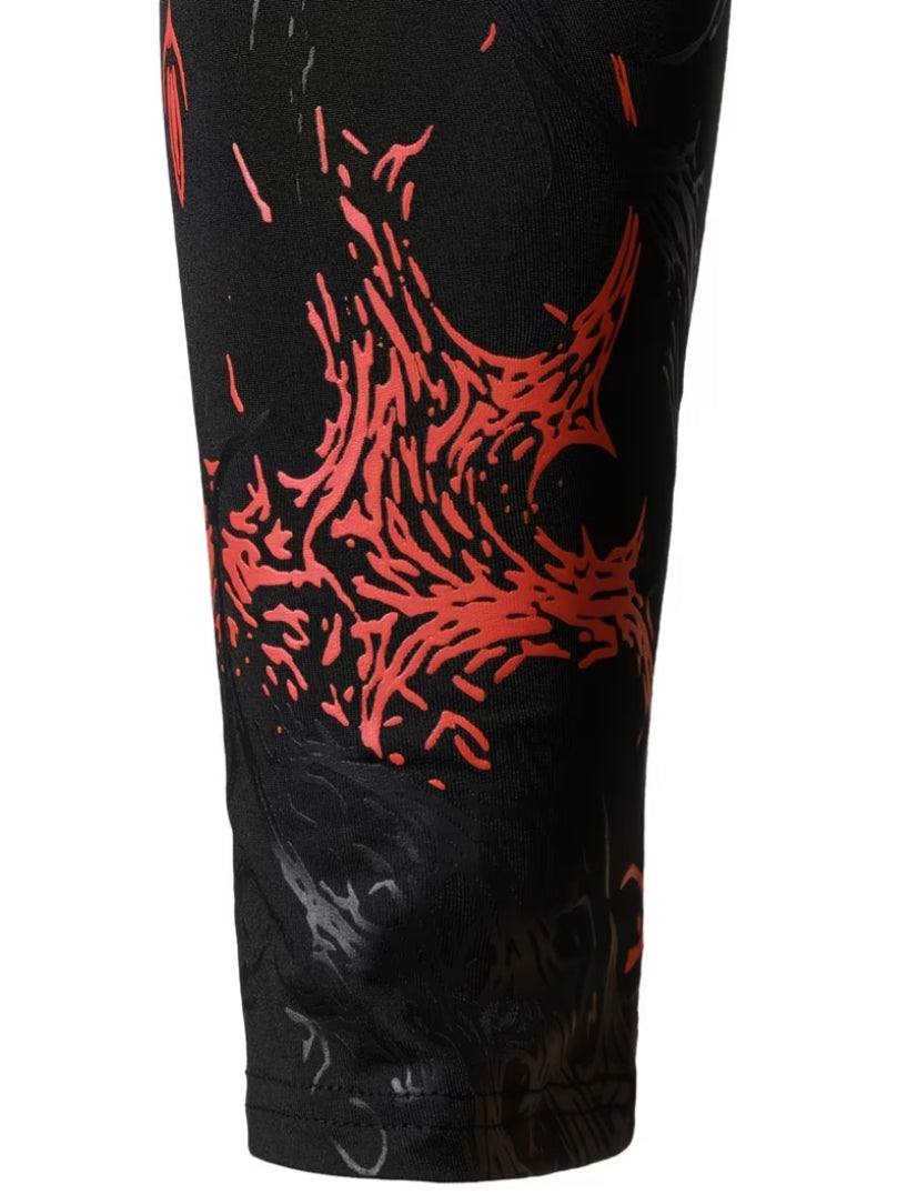 Men's Long Sleeve Shirt – Quick-Dry, High-Stretch Slim Fit | Gothic Geometric Print