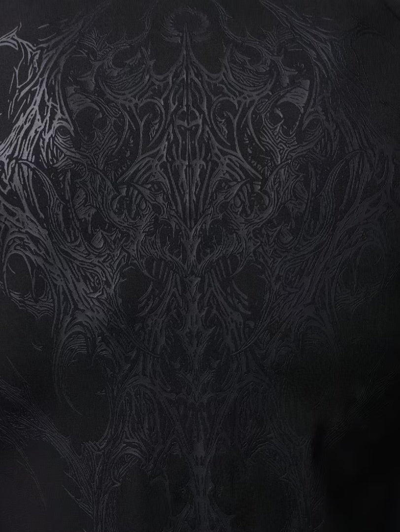 Men's Long Sleeve Shirt – Quick-Dry, High-Stretch Slim Fit | Gothic Geometric Print